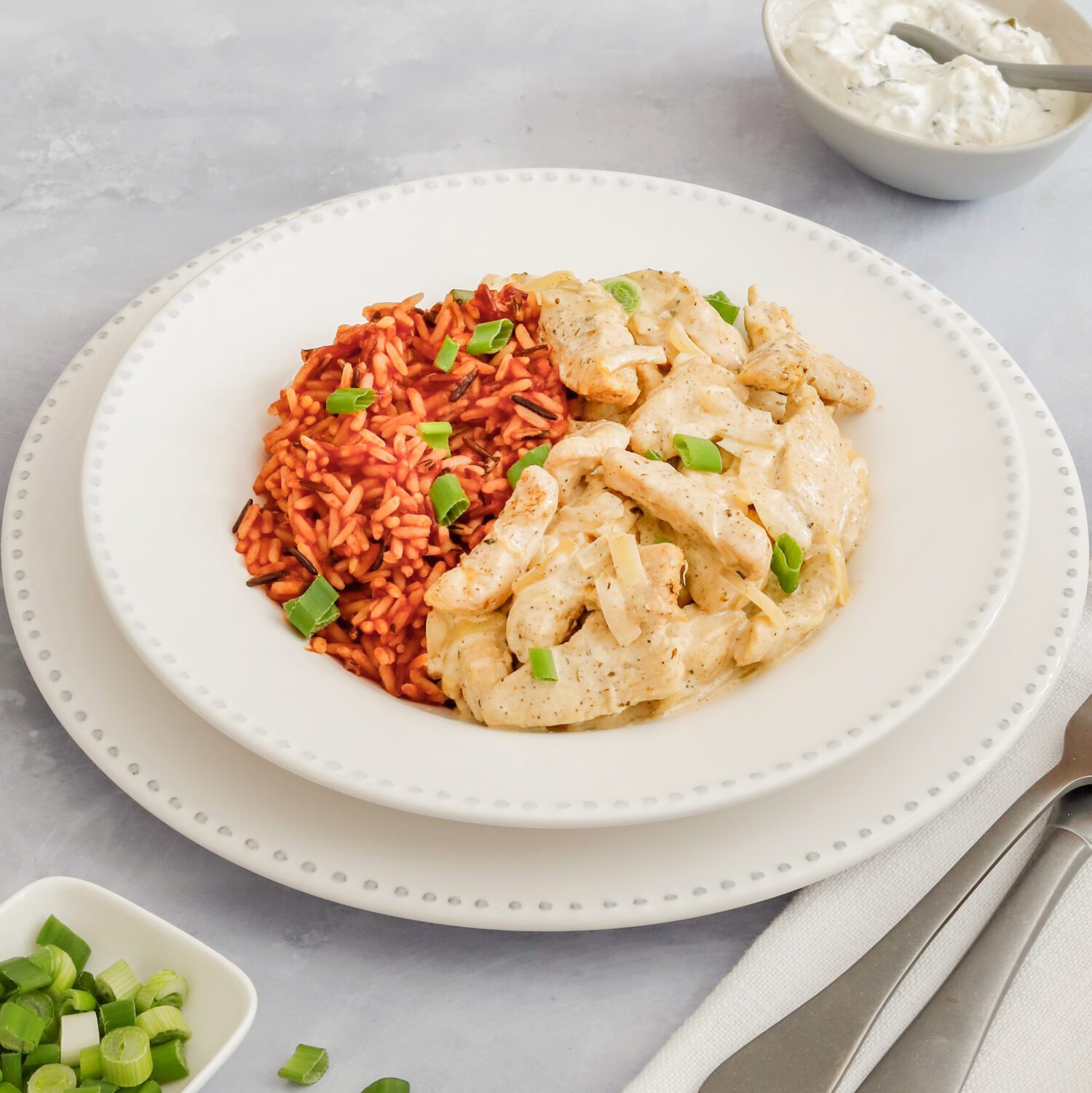Hähnchengeschnetzeltes mit Tomatenreis - We love Geflügel