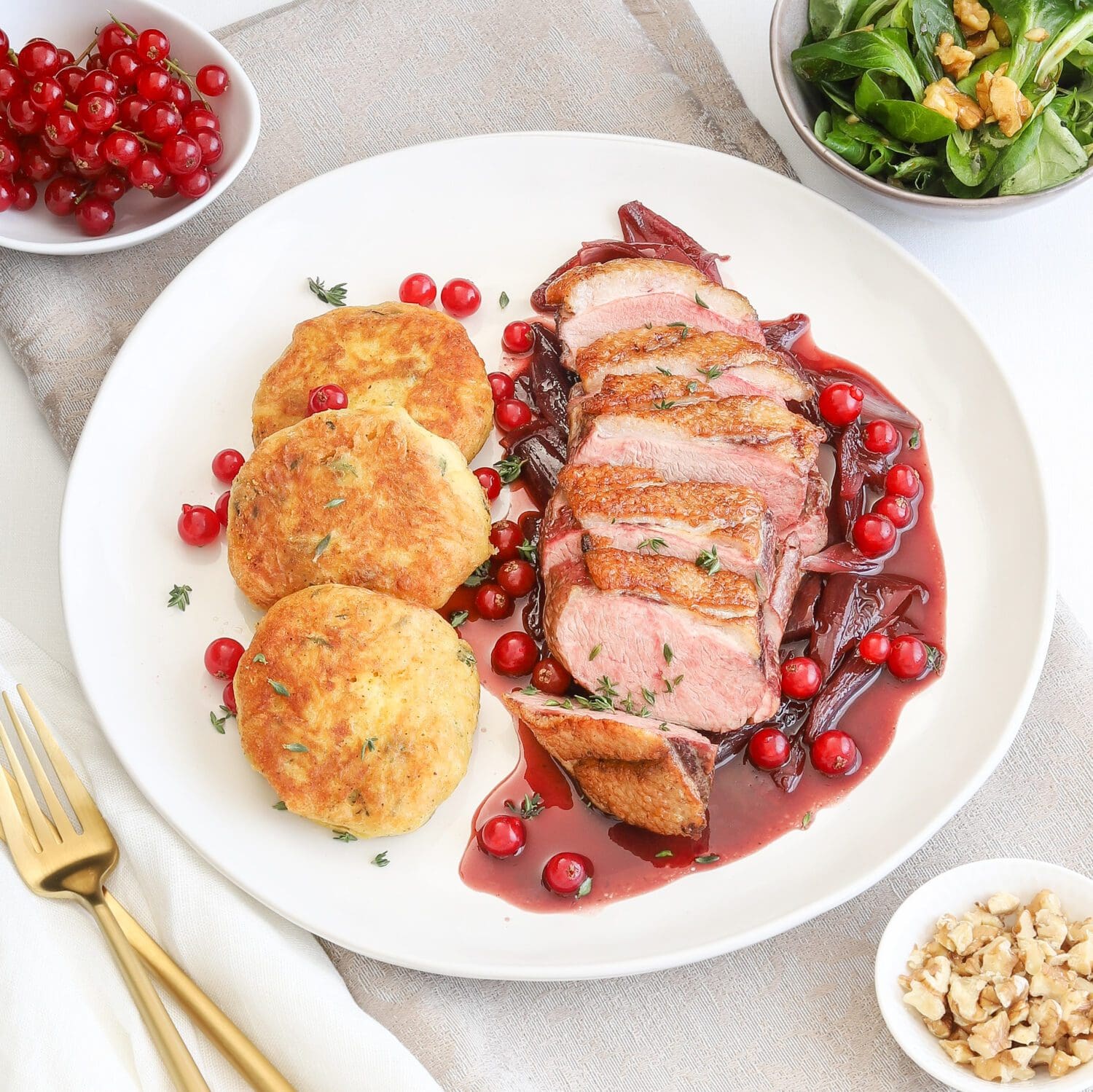 Entenbrustfilet mit Johannisbeersauce