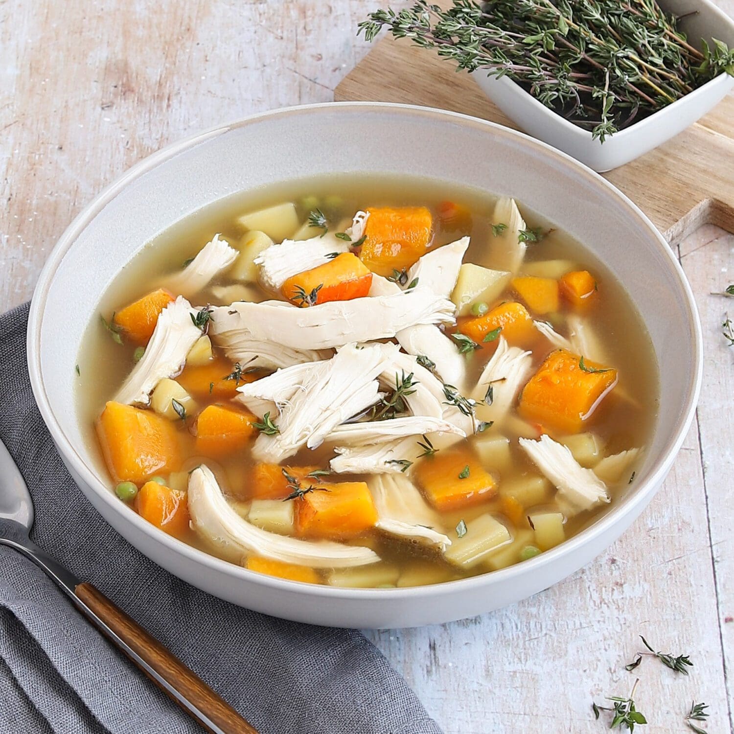 Hühnersuppe mit Kürbis