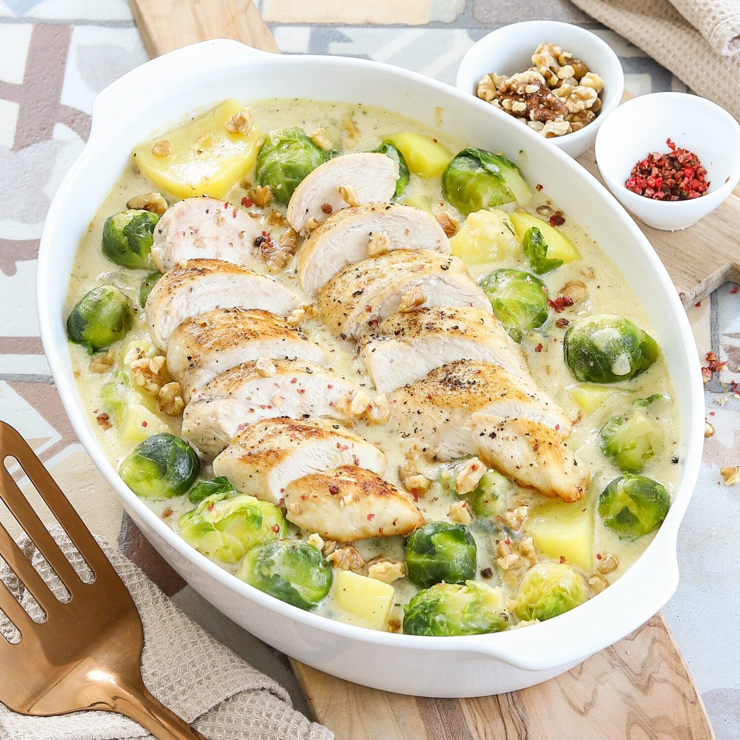 Hähnchen-Rosenkohlauflauf