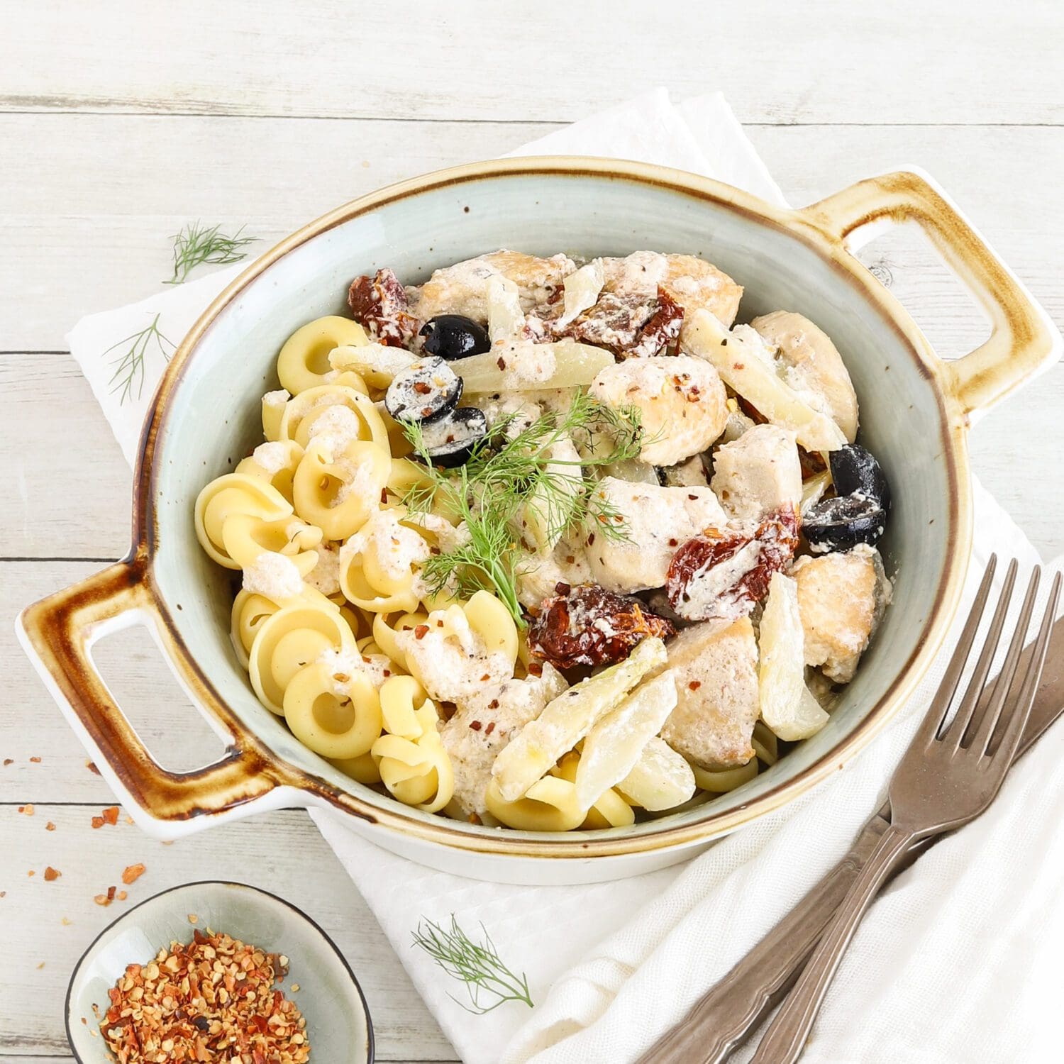 Putenfilet mit Fenchel-Pasta