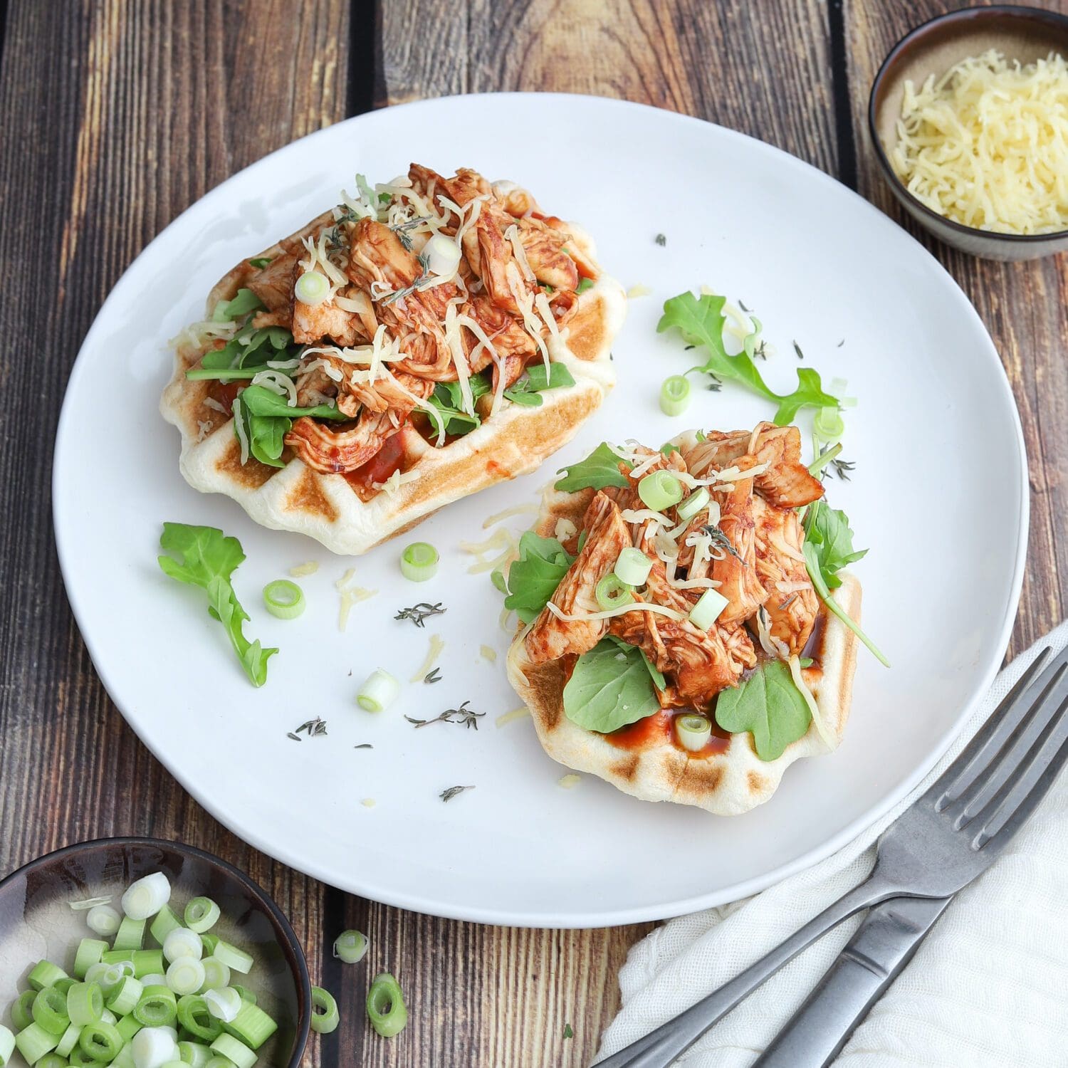 Pulled-Turkey-Pizza-Waffeln