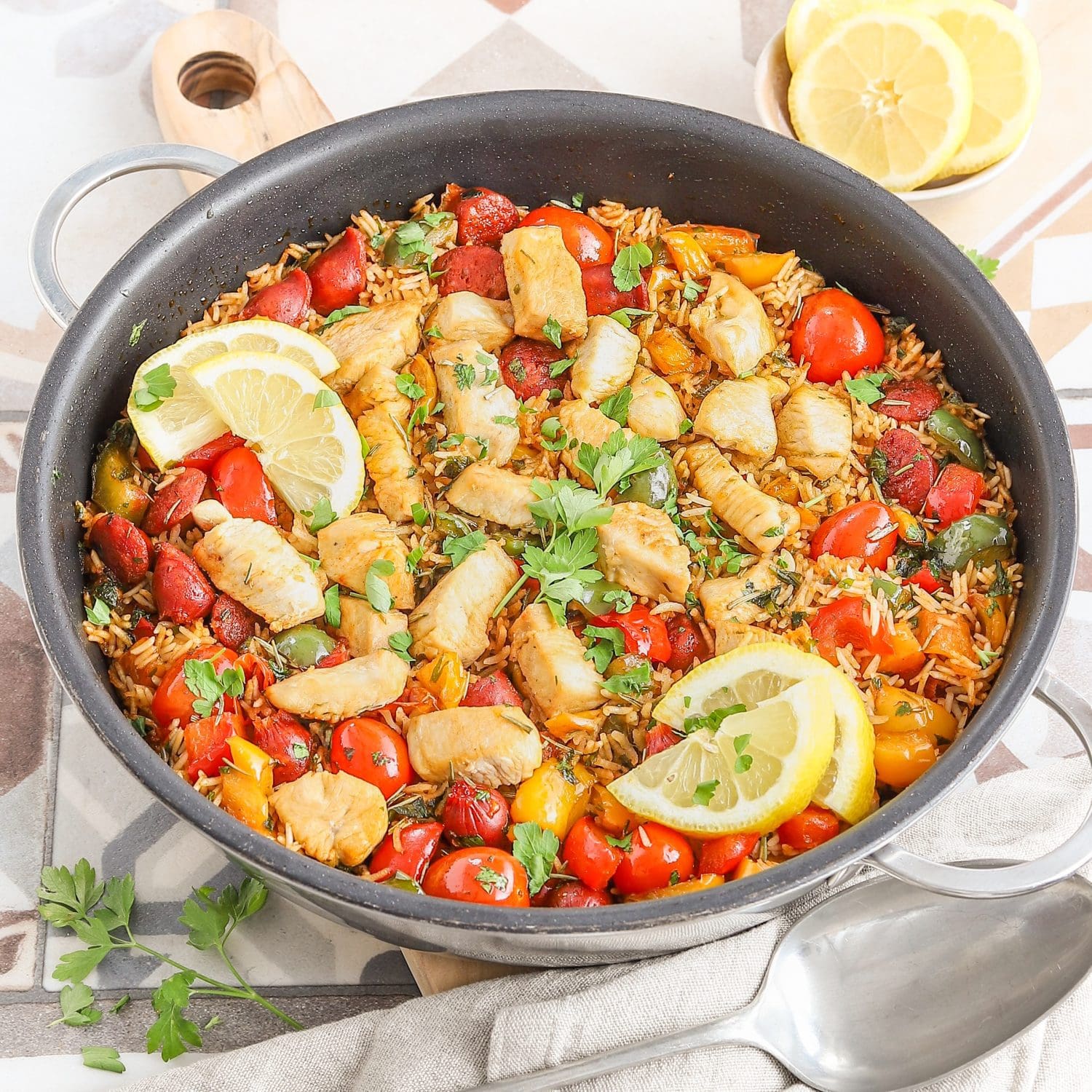 Hähnchen-Reispfanne Paella Style