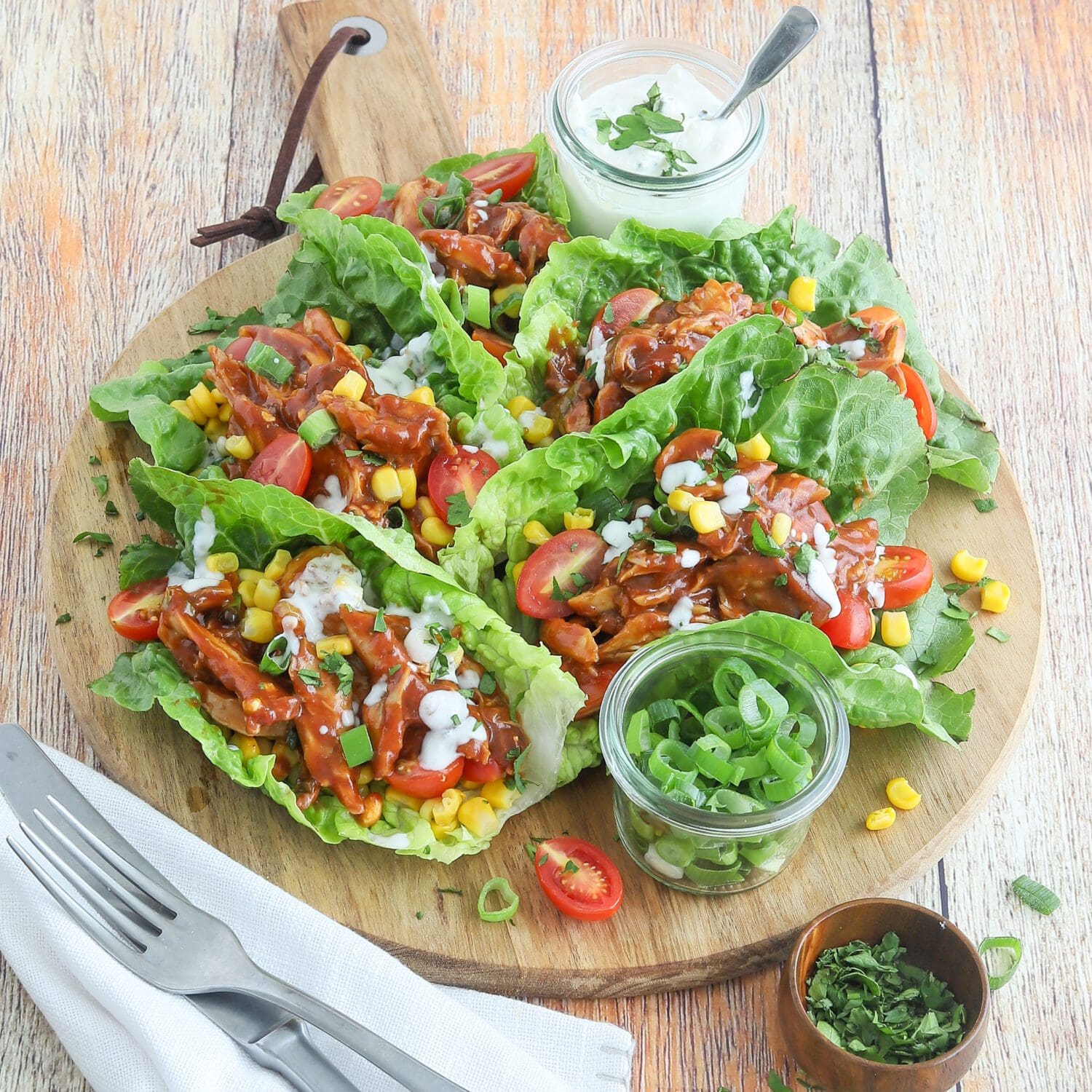 Pulled Chicken Salat Tacos