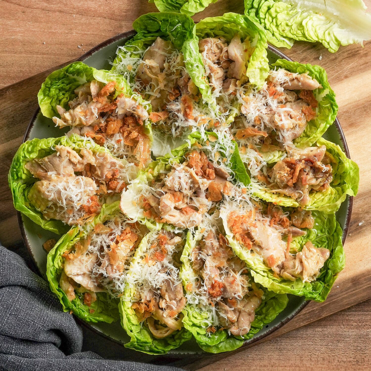 Pulled Chicken Caesar Salad Wraps