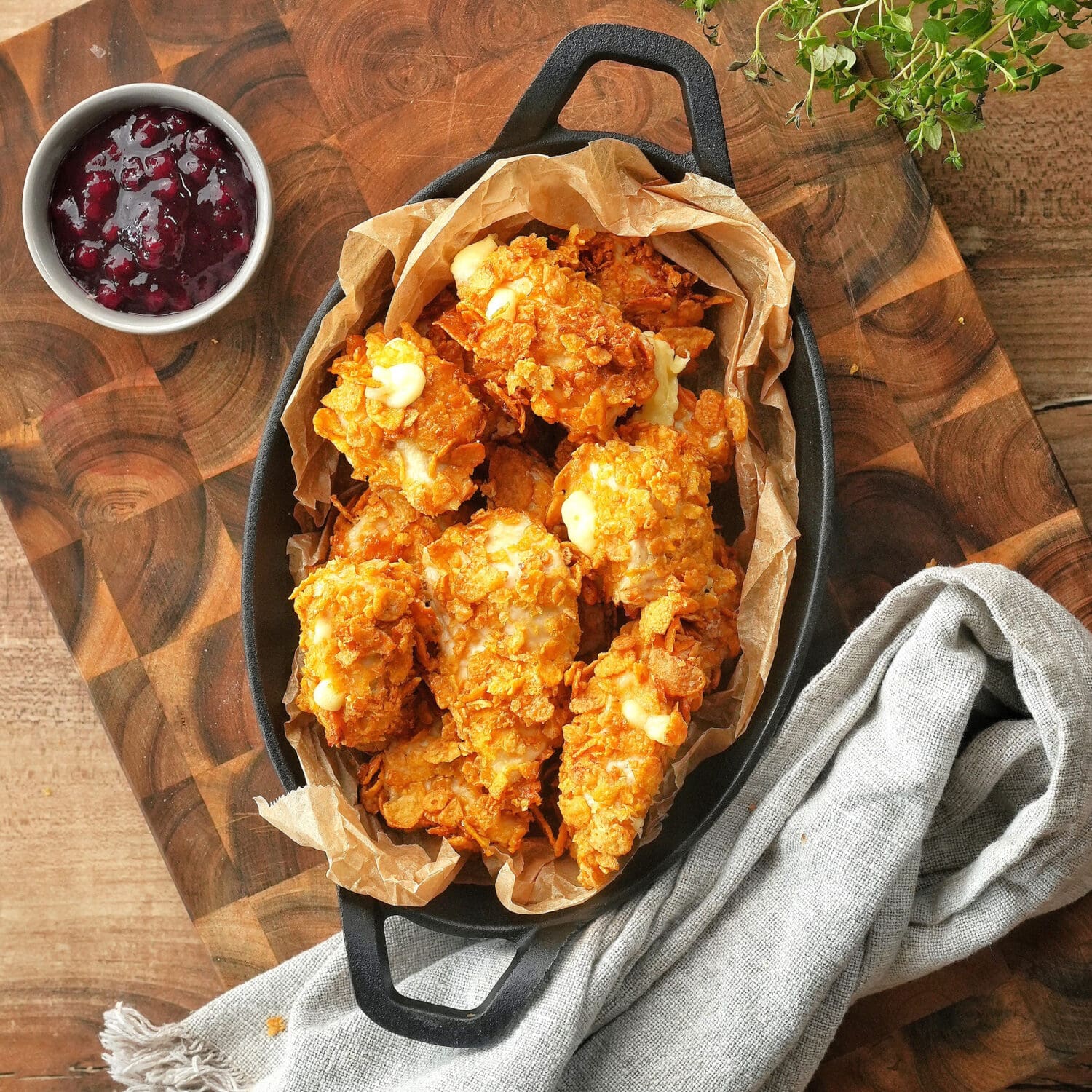 Cheesy-crispy Puten-Nuggets