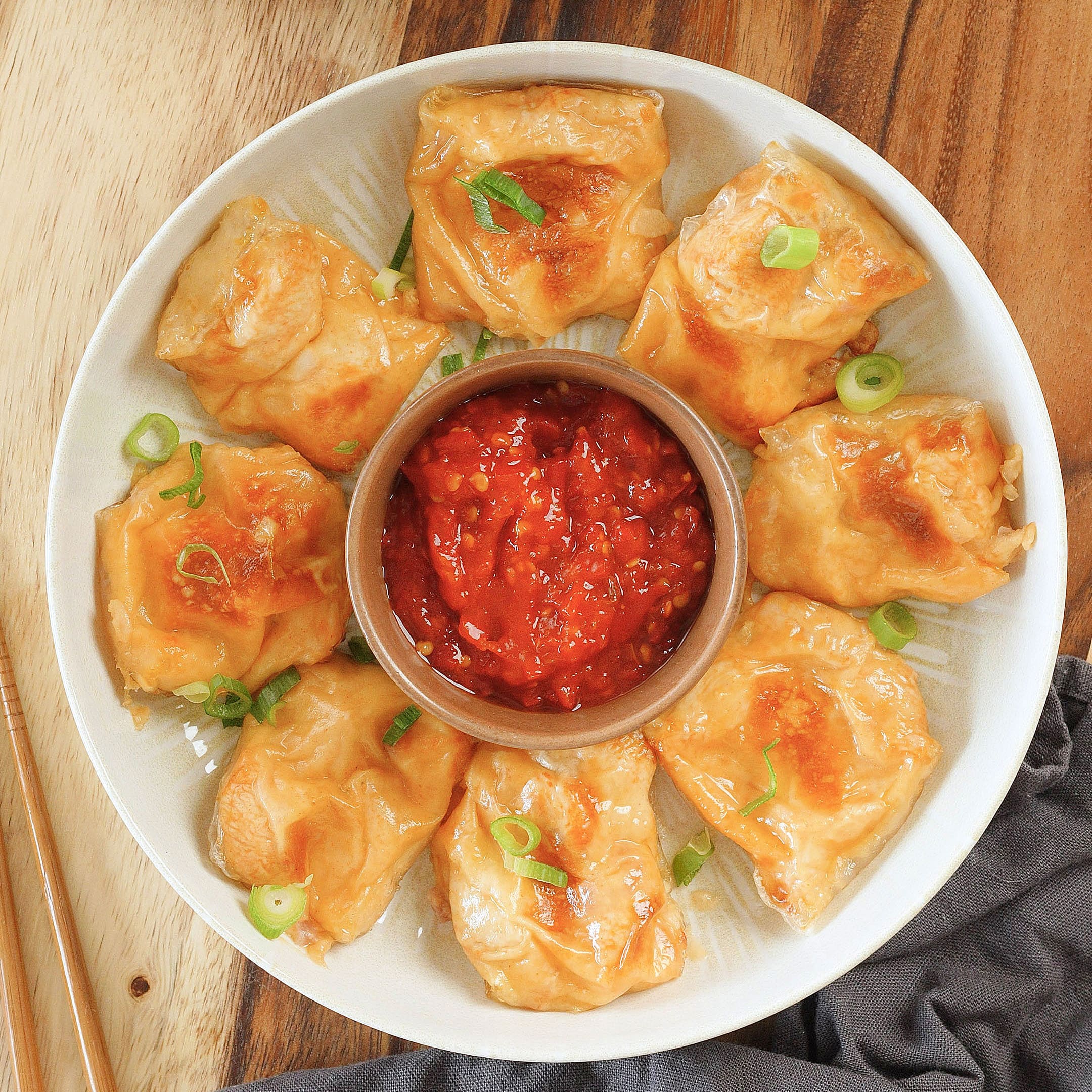 Chicken Cheese Rice Paper Pockets